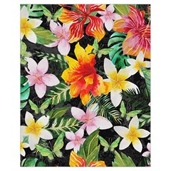 Tropical Flowers Butterflies 1 Drawstring Bag (small) by EDDArt