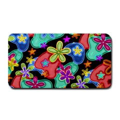 Colorful Retro Flowers Fractalius Pattern 1 Medium Bar Mats by EDDArt