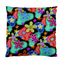 Colorful Retro Flowers Fractalius Pattern 1 Standard Cushion Case (one Side) by EDDArt