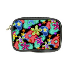 Colorful Retro Flowers Fractalius Pattern 1 Coin Purse by EDDArt