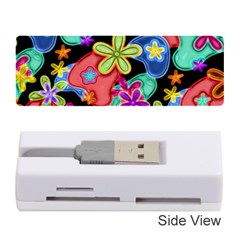 Colorful Retro Flowers Fractalius Pattern 1 Memory Card Reader (stick) by EDDArt