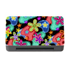 Colorful Retro Flowers Fractalius Pattern 1 Memory Card Reader With Cf by EDDArt