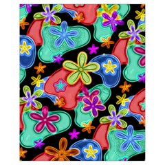 Colorful Retro Flowers Fractalius Pattern 1 Drawstring Bag (small) by EDDArt