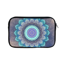 Folk Art Lotus Mandala Blue Turquoise Apple Macbook Pro 13  Zipper Case by EDDArt