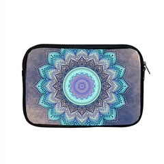 Folk Art Lotus Mandala Blue Turquoise Apple Macbook Pro 15  Zipper Case by EDDArt