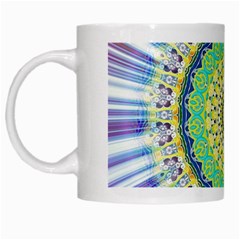 Power Mandala Sun Blue Green Yellow Lilac White Mugs by EDDArt