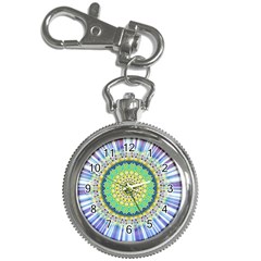 Power Mandala Sun Blue Green Yellow Lilac Key Chain Watches by EDDArt