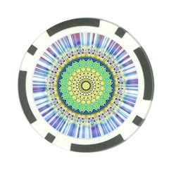 Power Mandala Sun Blue Green Yellow Lilac Poker Chip Card Guard by EDDArt