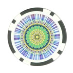 Power Mandala Sun Blue Green Yellow Lilac Poker Chip Card Guard Front