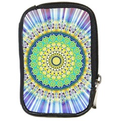 Power Mandala Sun Blue Green Yellow Lilac Compact Camera Cases by EDDArt