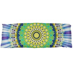 Power Mandala Sun Blue Green Yellow Lilac Body Pillow Case Dakimakura (two Sides) by EDDArt