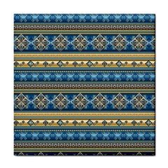 Vintage Border Wallpaper Pattern Blue Gold Tile Coasters by EDDArt