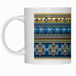 Vintage Border Wallpaper Pattern Blue Gold White Mugs Left