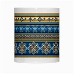 Vintage Border Wallpaper Pattern Blue Gold White Mugs Center