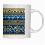 Vintage Border Wallpaper Pattern Blue Gold White Mugs Right