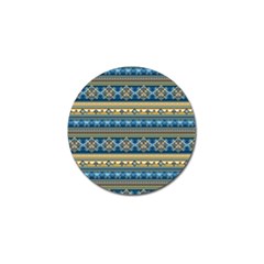 Vintage Border Wallpaper Pattern Blue Gold Golf Ball Marker by EDDArt