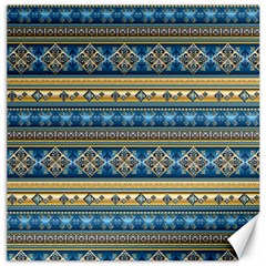 Vintage Border Wallpaper Pattern Blue Gold Canvas 16  X 16  