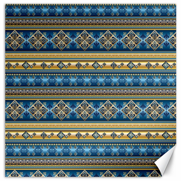 Vintage Border Wallpaper Pattern Blue Gold Canvas 20  x 20  