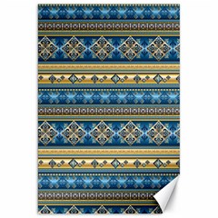 Vintage Border Wallpaper Pattern Blue Gold Canvas 20  X 30   by EDDArt