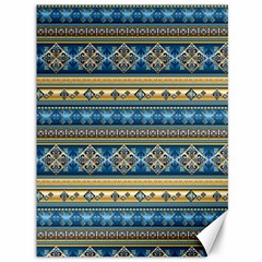 Vintage Border Wallpaper Pattern Blue Gold Canvas 36  X 48   by EDDArt