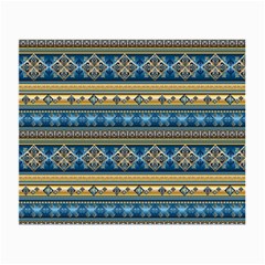 Vintage Border Wallpaper Pattern Blue Gold Small Glasses Cloth (2-side) by EDDArt