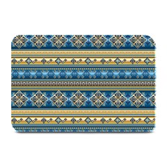 Vintage Border Wallpaper Pattern Blue Gold Plate Mats by EDDArt