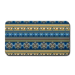 Vintage Border Wallpaper Pattern Blue Gold Medium Bar Mats by EDDArt