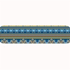 Vintage Border Wallpaper Pattern Blue Gold Large Bar Mats by EDDArt