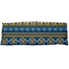 Vintage Border Wallpaper Pattern Blue Gold Body Pillow Case Dakimakura (two Sides) by EDDArt