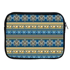 Vintage Border Wallpaper Pattern Blue Gold Apple Ipad 2/3/4 Zipper Cases by EDDArt