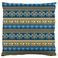 Vintage Border Wallpaper Pattern Blue Gold Standard Flano Cushion Case (one Side) by EDDArt