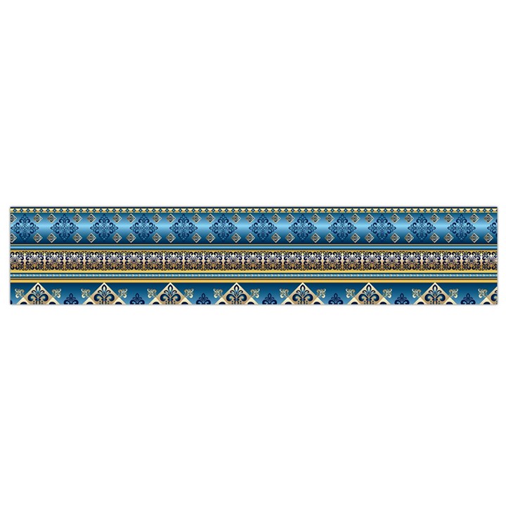 Vintage Border Wallpaper Pattern Blue Gold Small Flano Scarf