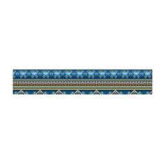 Vintage Border Wallpaper Pattern Blue Gold Flano Scarf (mini) by EDDArt