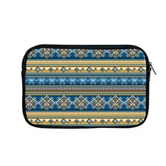 Vintage Border Wallpaper Pattern Blue Gold Apple Macbook Pro 13  Zipper Case by EDDArt