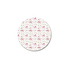 Watercolor Birds Magnolia Spring Pattern Golf Ball Marker by EDDArt