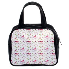 Watercolor Birds Magnolia Spring Pattern Classic Handbags (2 Sides)