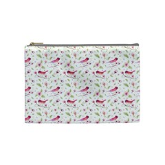 Watercolor Birds Magnolia Spring Pattern Cosmetic Bag (medium) by EDDArt