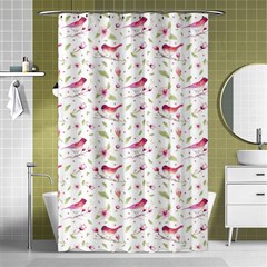 Watercolor Birds Magnolia Spring Pattern Shower Curtain 48  X 72  (small)  by EDDArt