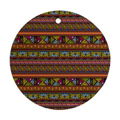 Traditional Africa Border Wallpaper Pattern Colored 2 Ornament (round) by EDDArt