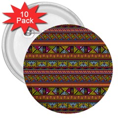 Traditional Africa Border Wallpaper Pattern Colored 2 3  Buttons (10 Pack)  by EDDArt