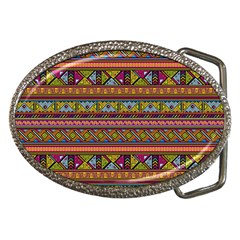 Traditional Africa Border Wallpaper Pattern Colored 2 Belt Buckles by EDDArt