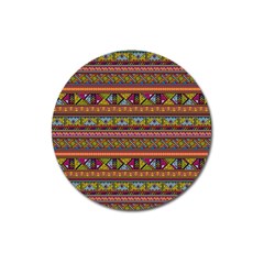 Traditional Africa Border Wallpaper Pattern Colored 2 Magnet 3  (round) by EDDArt