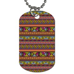 Traditional Africa Border Wallpaper Pattern Colored 2 Dog Tag (one Side) by EDDArt