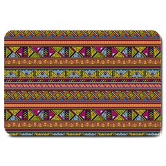 Traditional Africa Border Wallpaper Pattern Colored 2 Large Doormat  by EDDArt