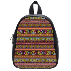 Traditional Africa Border Wallpaper Pattern Colored 2 School Bag (small) by EDDArt