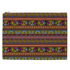 Traditional Africa Border Wallpaper Pattern Colored 2 Cosmetic Bag (xxl) by EDDArt