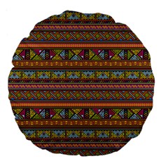 Traditional Africa Border Wallpaper Pattern Colored 2 Large 18  Premium Flano Round Cushions by EDDArt