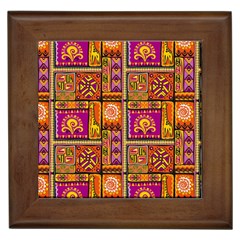 Traditional Africa Border Wallpaper Pattern Colored 3 Framed Tiles by EDDArt