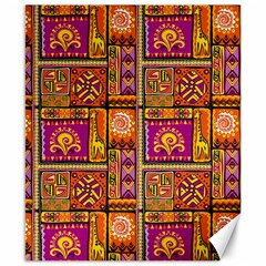 Traditional Africa Border Wallpaper Pattern Colored 3 Canvas 8  X 10  by EDDArt