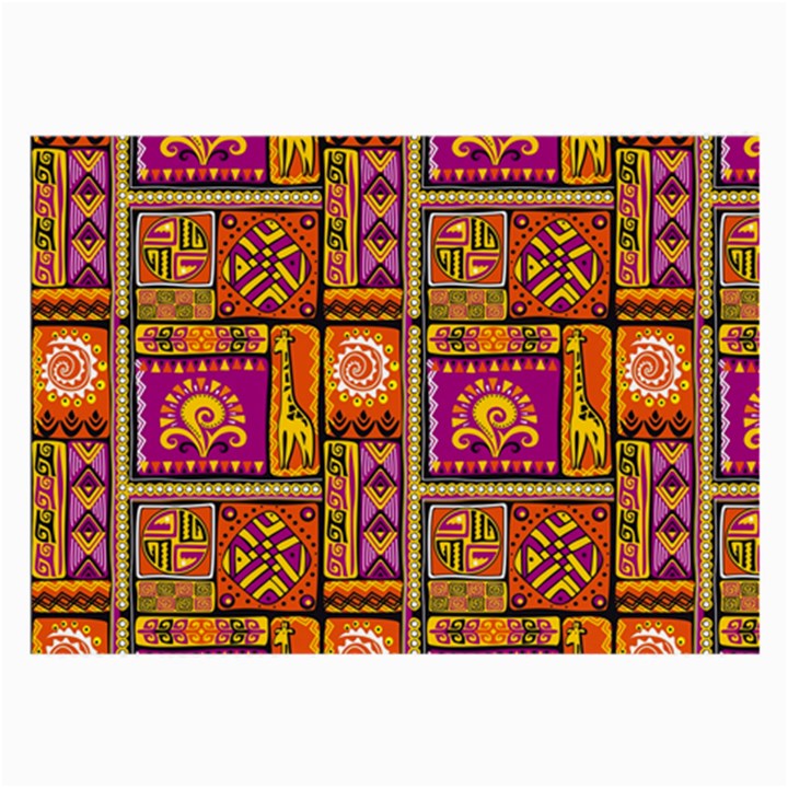 Traditional Africa Border Wallpaper Pattern Colored 3 Large Glasses Cloth (2-Side)